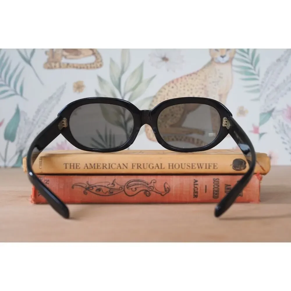 Vintage 1960s Mod Sunglasses France Thick Ebony Tone Frames MCM Retro NOS